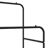 vidaXL Kledingrek met plank met wiel met opslag Zwart 80 x 53 x 156 cm