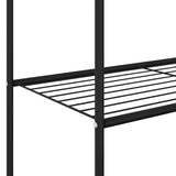 vidaXL Kledingrek met plank met wiel met opslag Zwart 80 x 53 x 156 cm