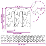 vidaXL Tuinhek 5 pcs Zwart Staal