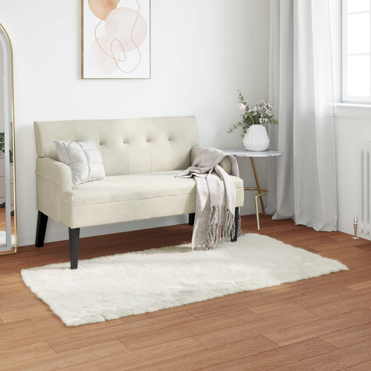vidaXL Faux Schaapsvacht Tapijt Tafalla Wit 60 x 110 cm Polyester