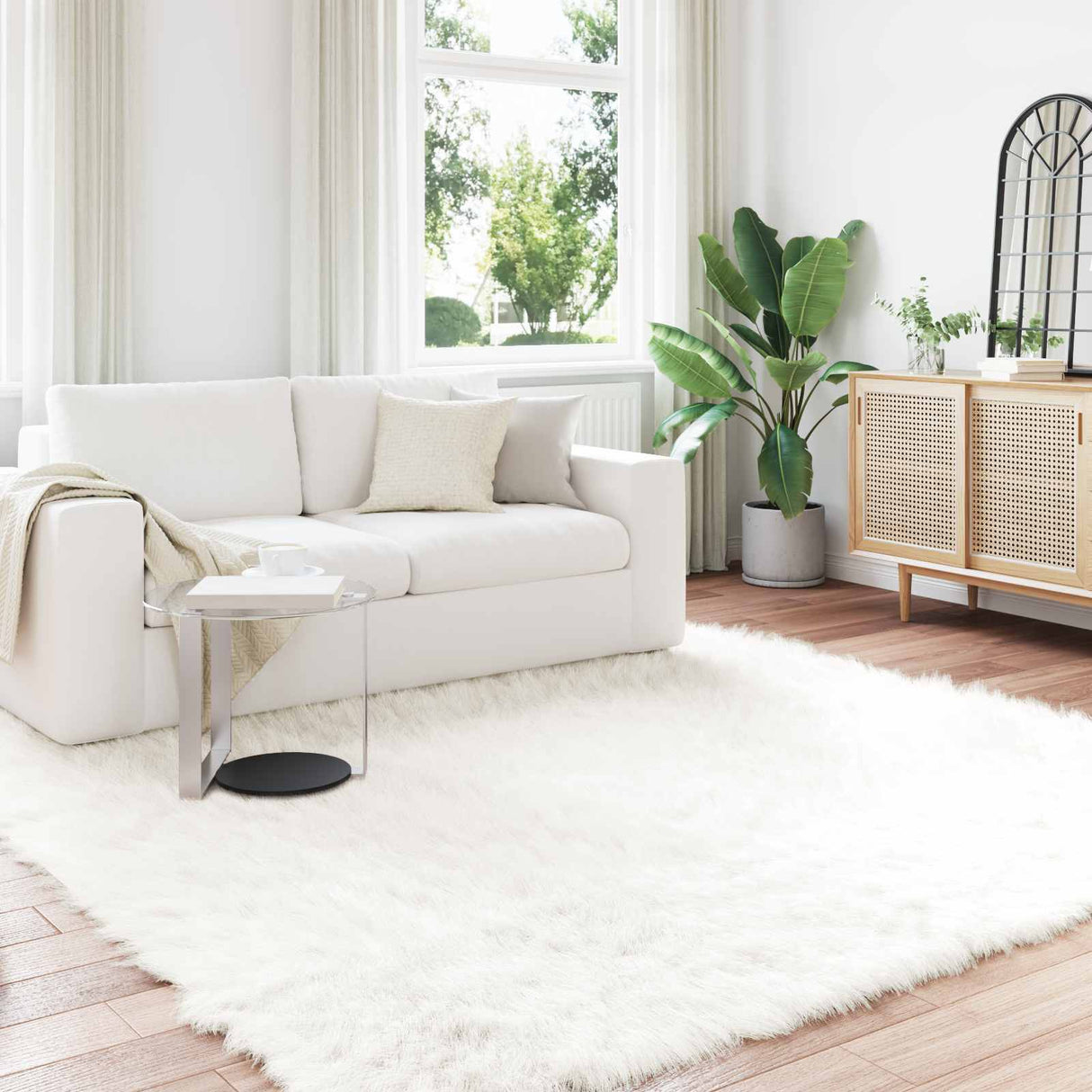 vidaXL Faux Schaapsvacht Tapijt Tafalla Wit 60 x 110 cm Polyester