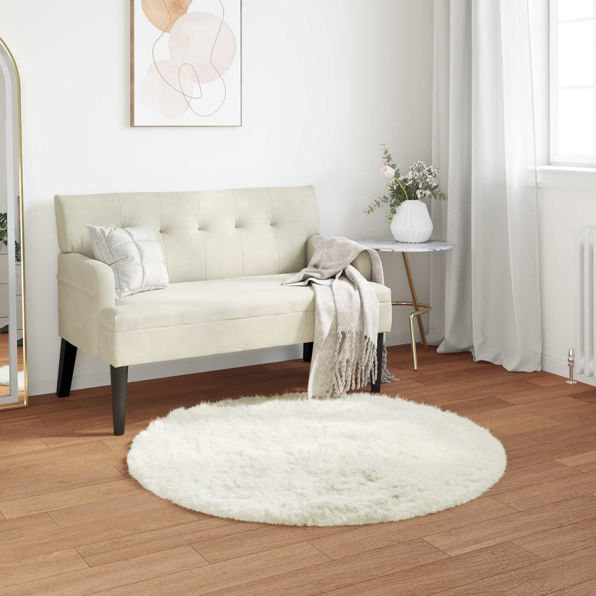 vidaXL Faux Schaapsvacht Tapijt Tafalla Wit 60 x 110 cm Polyester