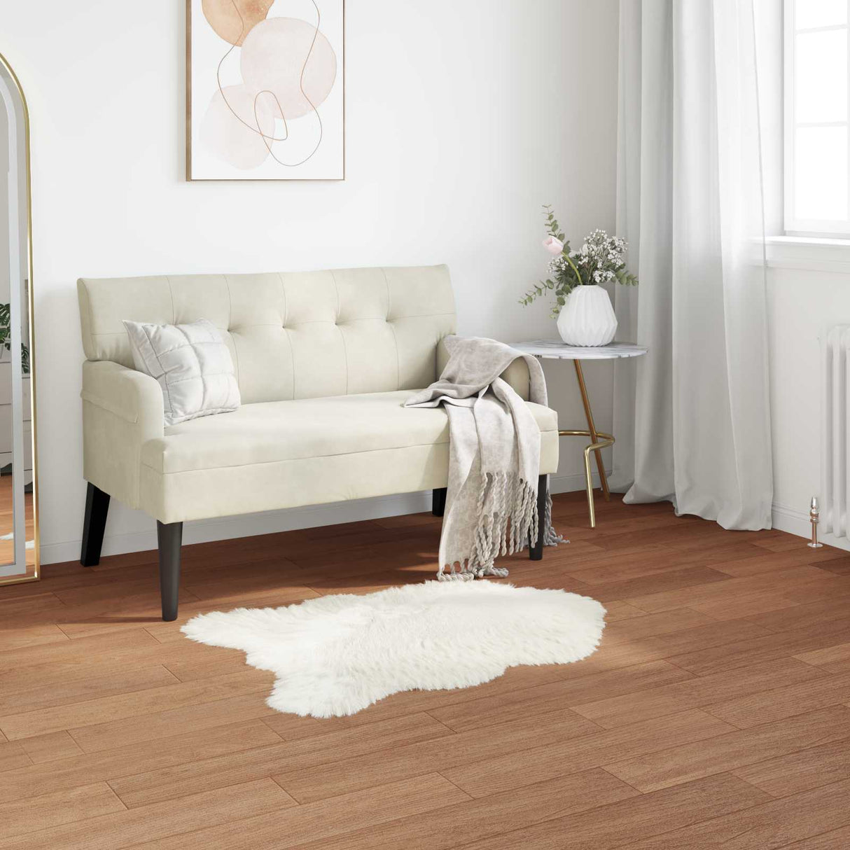 vidaXL Faux Schaapsvacht Tapijt Tafalla Wit 60 x 110 cm Polyester