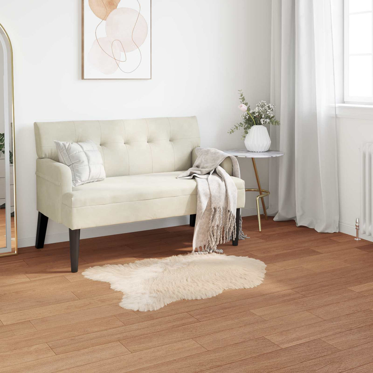 vidaXL Faux Schaapsvacht Tapijt Tafalla Wit 60 x 110 cm Polyester