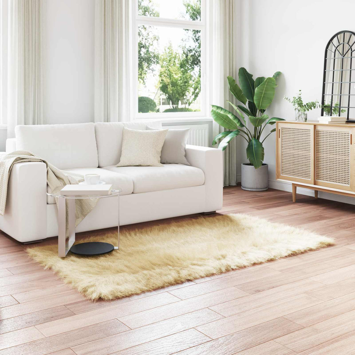 vidaXL Faux Schaapsvacht Tapijt Tafalla Wit 60 x 110 cm Polyester