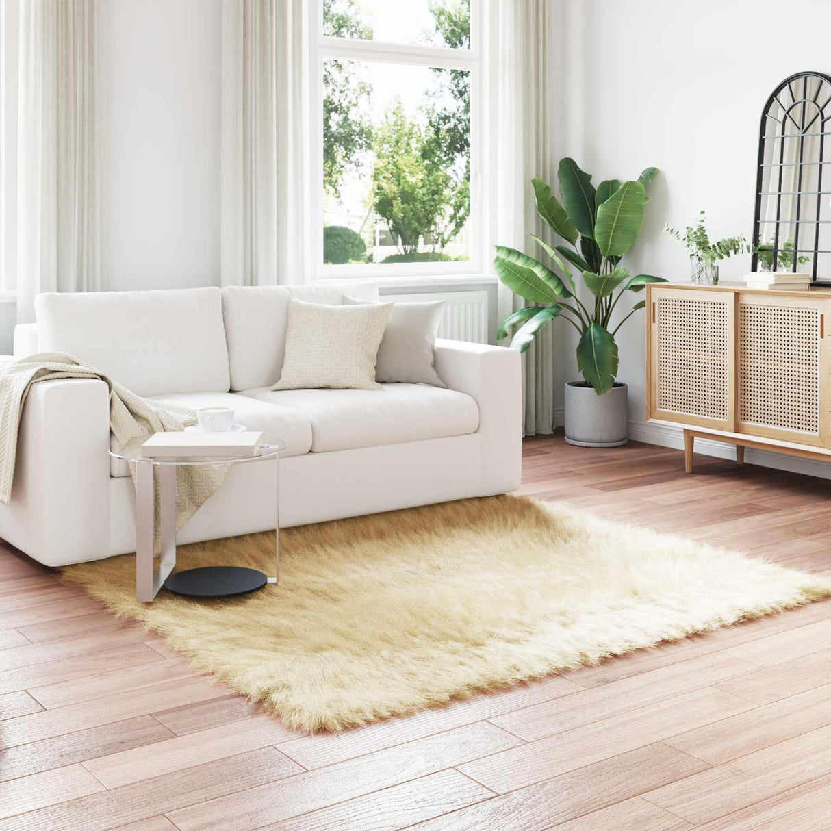 vidaXL Faux Schaapsvacht Tapijt Tafalla Wit 60 x 110 cm Polyester