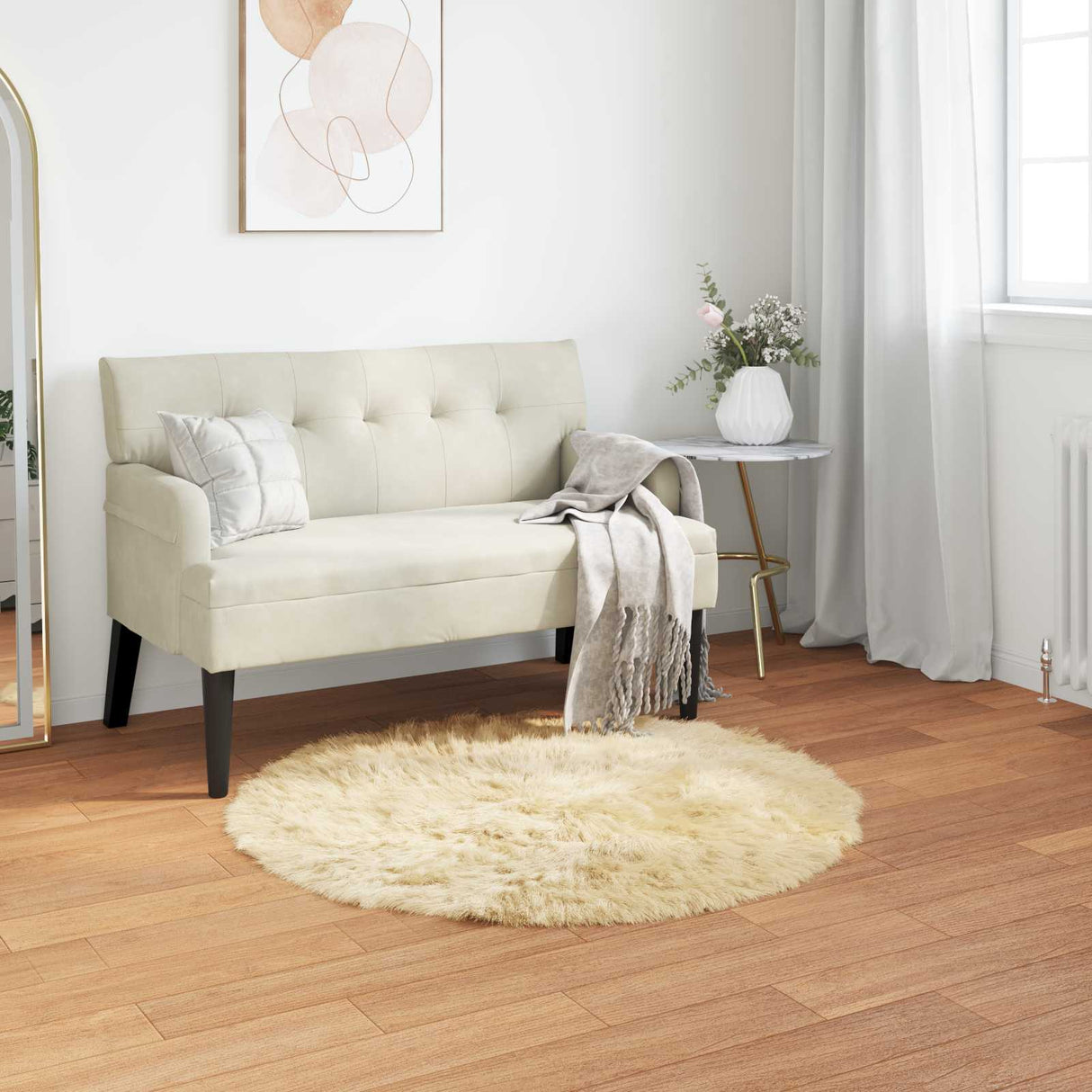 vidaXL Faux Schaapsvacht Tapijt Tafalla Wit 60 x 110 cm Polyester