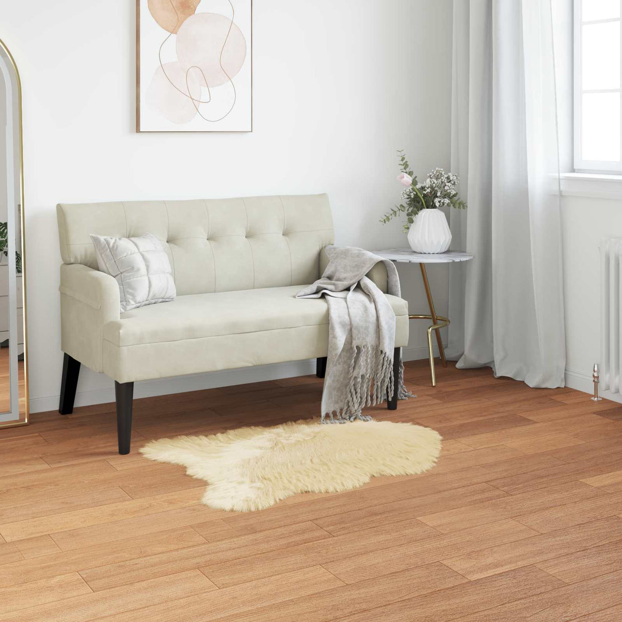 vidaXL Faux Schaapsvacht Tapijt Tafalla Wit 60 x 110 cm Polyester