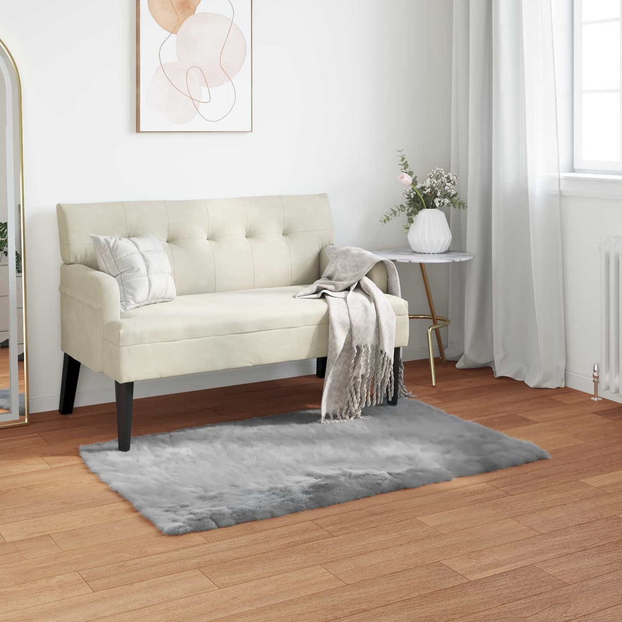 vidaXL Faux Schaapsvacht Tapijt Tafalla Wit 60 x 110 cm Polyester