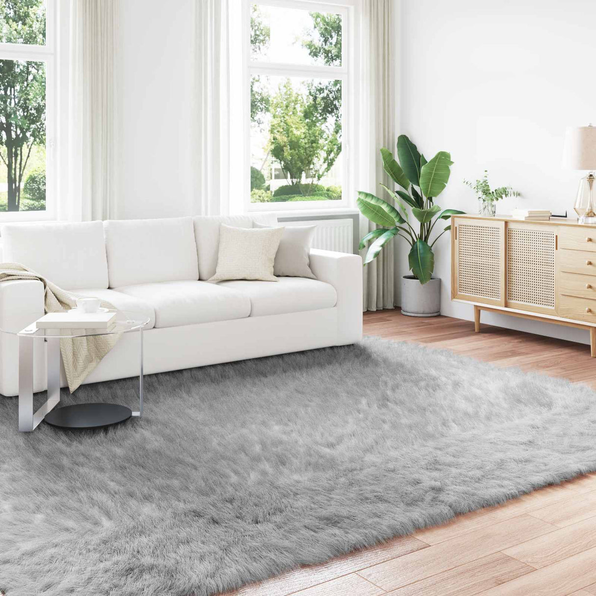 vidaXL Faux Schaapsvacht Tapijt Tafalla Wit 60 x 110 cm Polyester