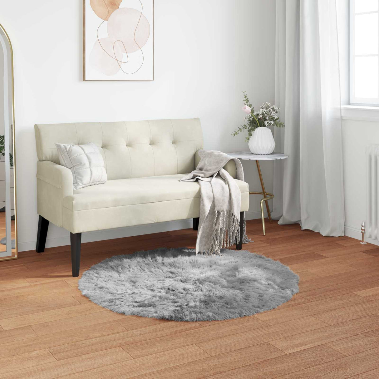 vidaXL Faux Schaapsvacht Tapijt Tafalla Wit 60 x 110 cm Polyester