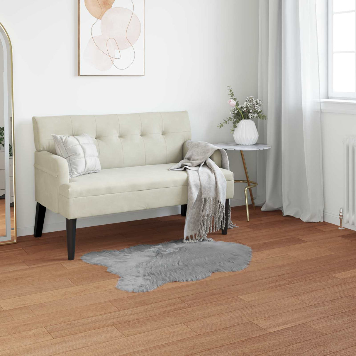 vidaXL Faux Schaapsvacht Tapijt Tafalla Wit 60 x 110 cm Polyester