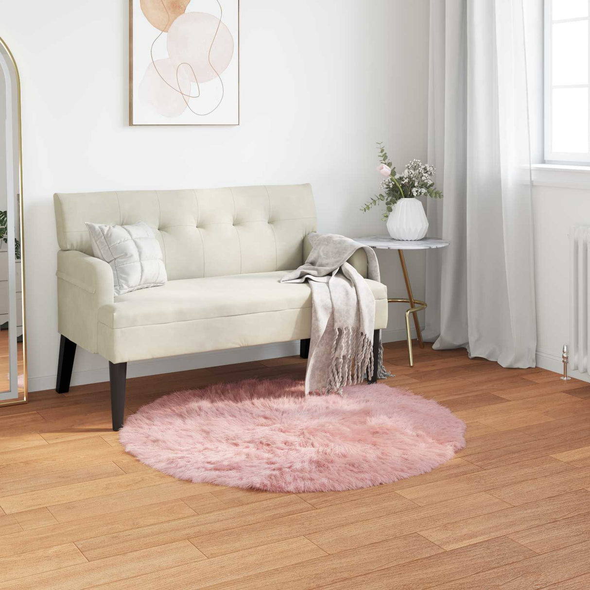 vidaXL Faux Schaapsvacht Tapijt Tafalla Wit 60 x 110 cm Polyester
