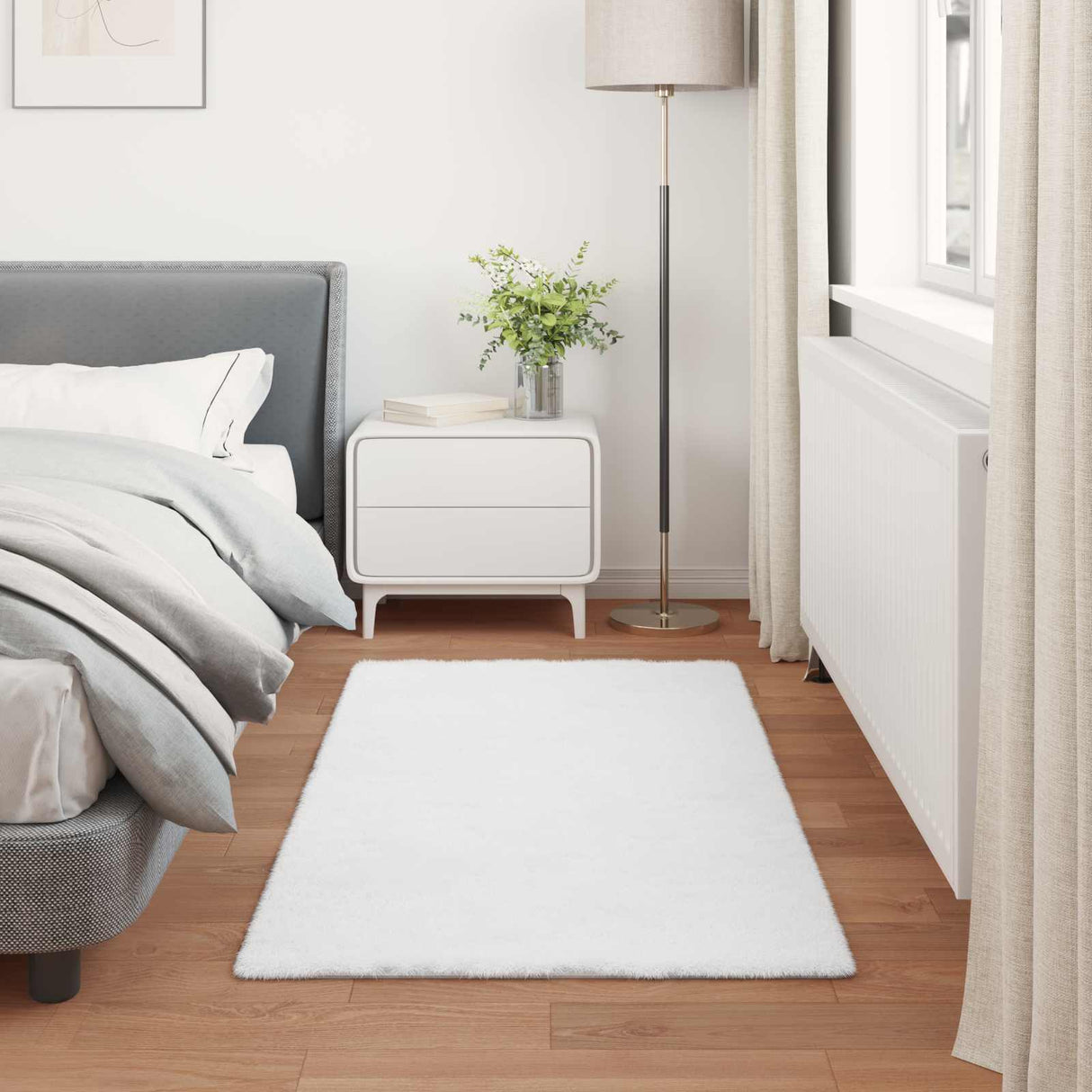 vidaXL Antislip neplamellen schapenvacht tapijt Olite Wit 60 x 110 cm