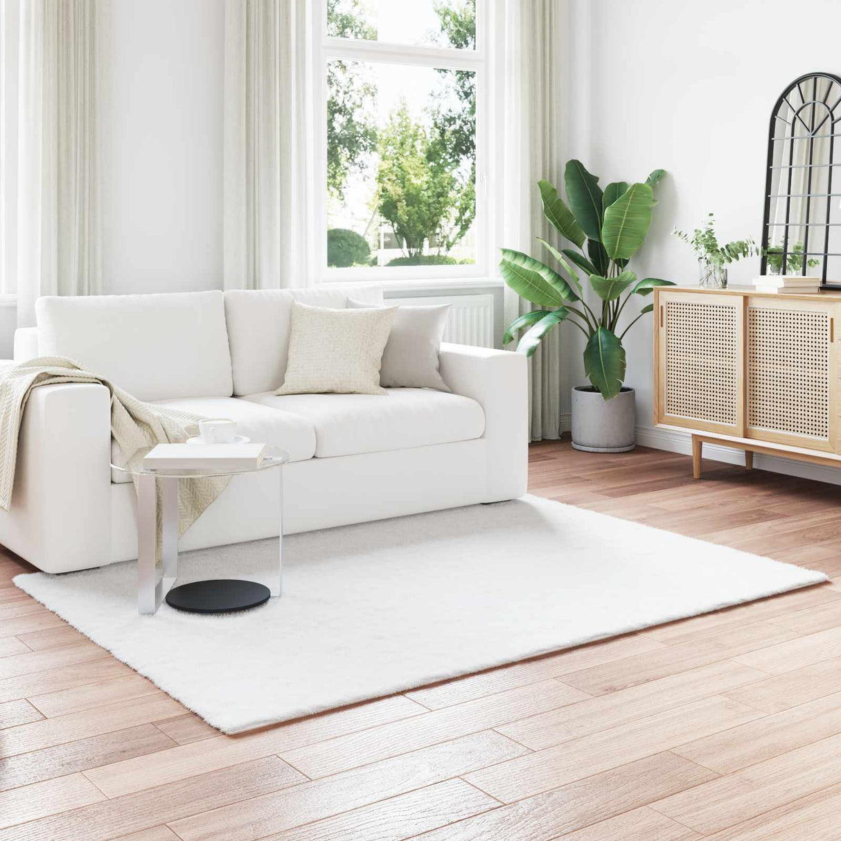 vidaXL Antislip neplamellen schapenvacht tapijt Olite Wit 60 x 110 cm