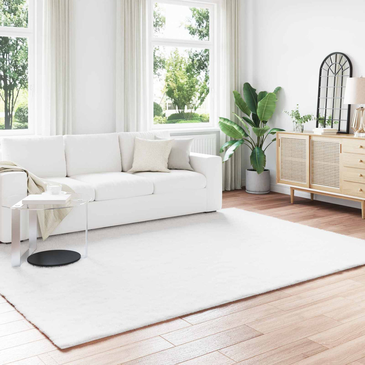 vidaXL Antislip neplamellen schapenvacht tapijt Olite Wit 60 x 110 cm