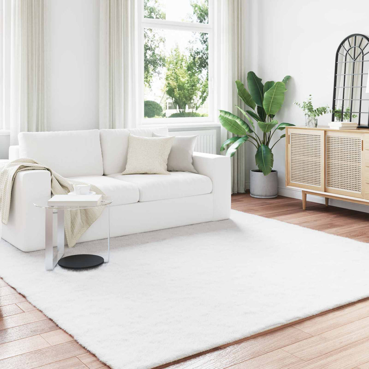 vidaXL Antislip neplamellen schapenvacht tapijt Olite Wit 60 x 110 cm