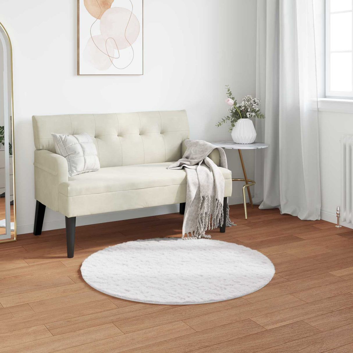 vidaXL Antislip neplamellen schapenvacht tapijt Olite Wit 60 x 110 cm