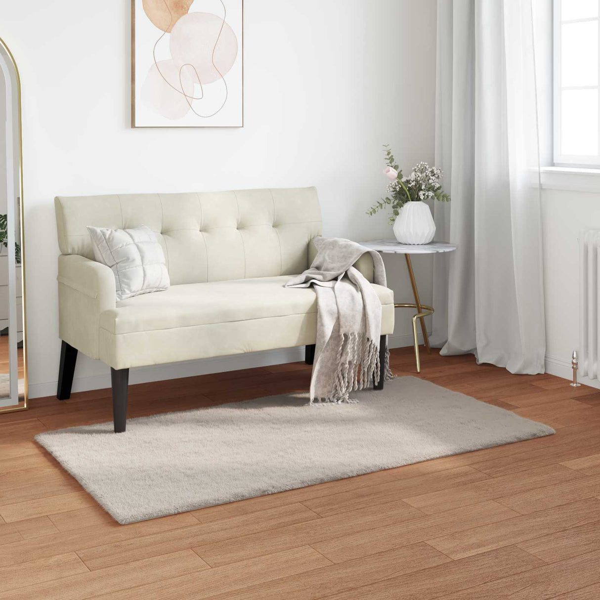 vidaXL Antislip neplamellen schapenvacht tapijt Olite Wit 60 x 110 cm