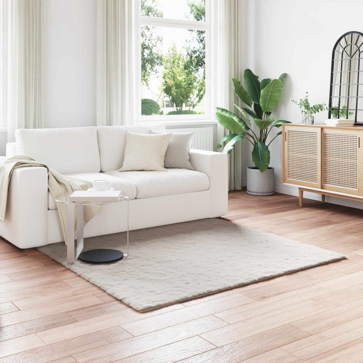 vidaXL Antislip neplamellen schapenvacht tapijt Olite Wit 60 x 110 cm