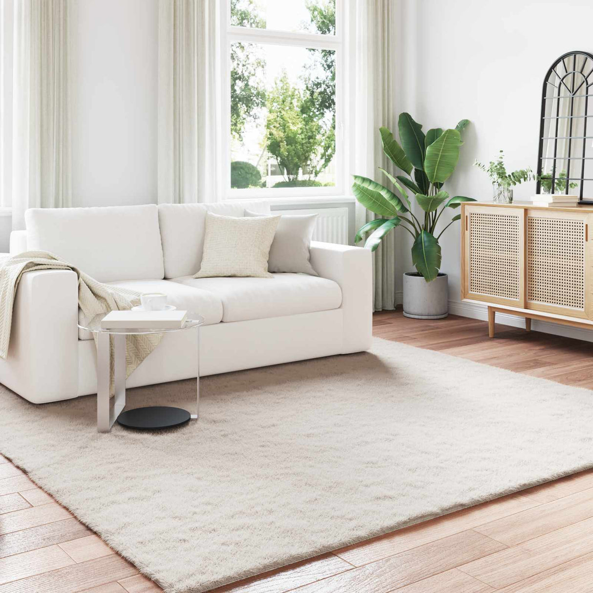 vidaXL Antislip neplamellen schapenvacht tapijt Olite Wit 60 x 110 cm