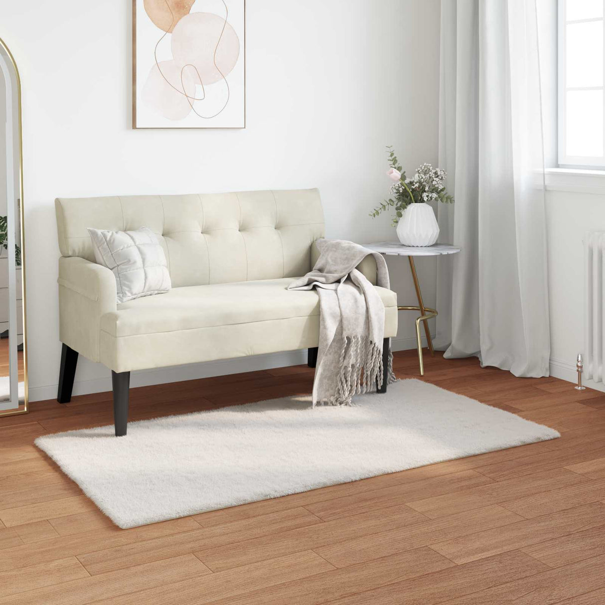 vidaXL Antislip neplamellen schapenvacht tapijt Olite Wit 60 x 110 cm