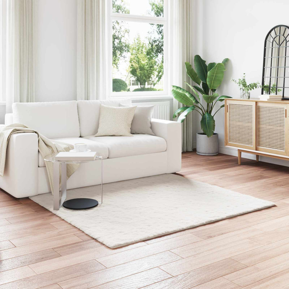 vidaXL Antislip neplamellen schapenvacht tapijt Olite Wit 60 x 110 cm