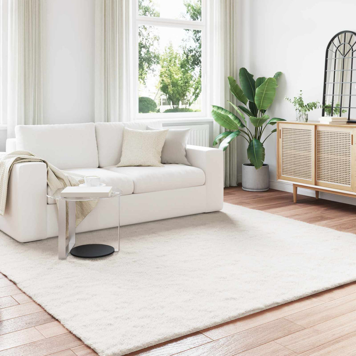vidaXL Antislip neplamellen schapenvacht tapijt Olite Wit 60 x 110 cm