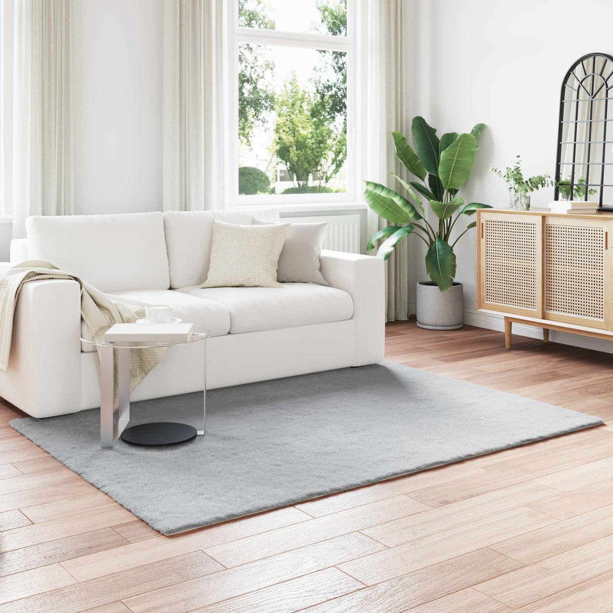 vidaXL Antislip neplamellen schapenvacht tapijt Olite Wit 60 x 110 cm