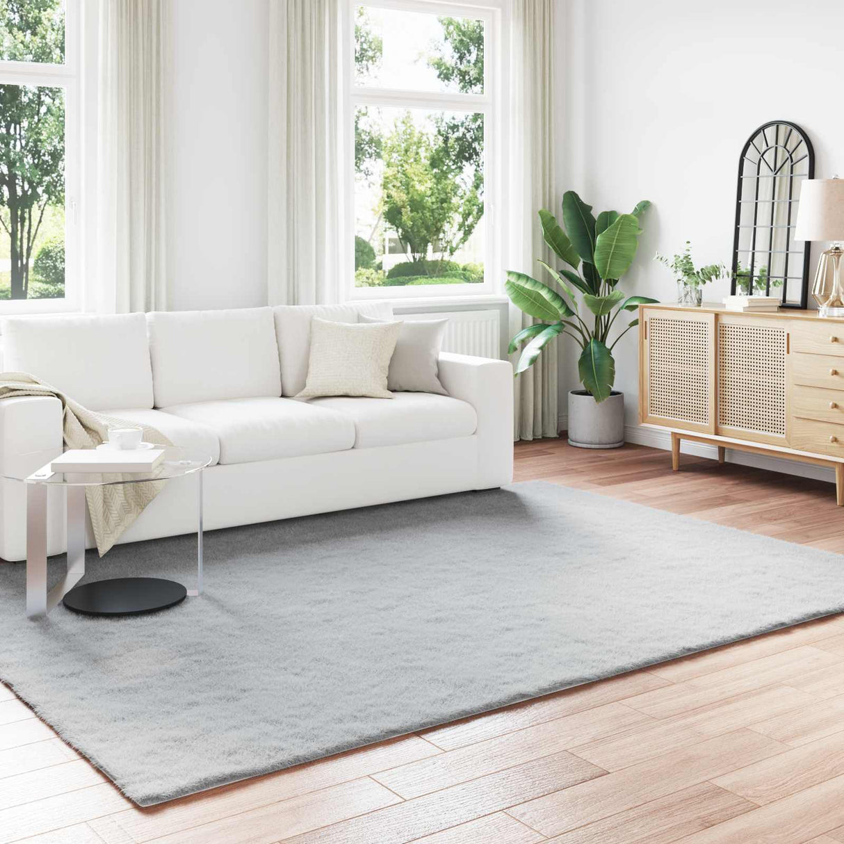 vidaXL Antislip neplamellen schapenvacht tapijt Olite Wit 60 x 110 cm