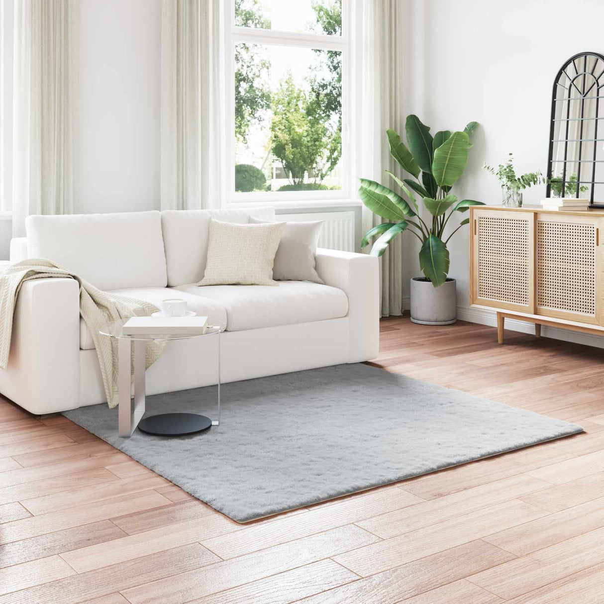 vidaXL Antislip neplamellen schapenvacht tapijt Olite Wit 60 x 110 cm