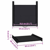 vidaXL Tussenplank voor Wasmachine Zwart 60 x 60 x 8 cm Staal