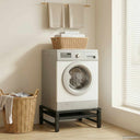 vidaXL Dubbele wasmachine sokkel met uittrekbare planken wit