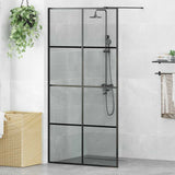 vidaXL Walk-in Shower Screen 80x195 cm ESG Safety Glass Transparent and Black