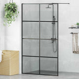 vidaXL Walk-in Shower Screen 80x195 cm ESG Safety Glass Transparent and Black