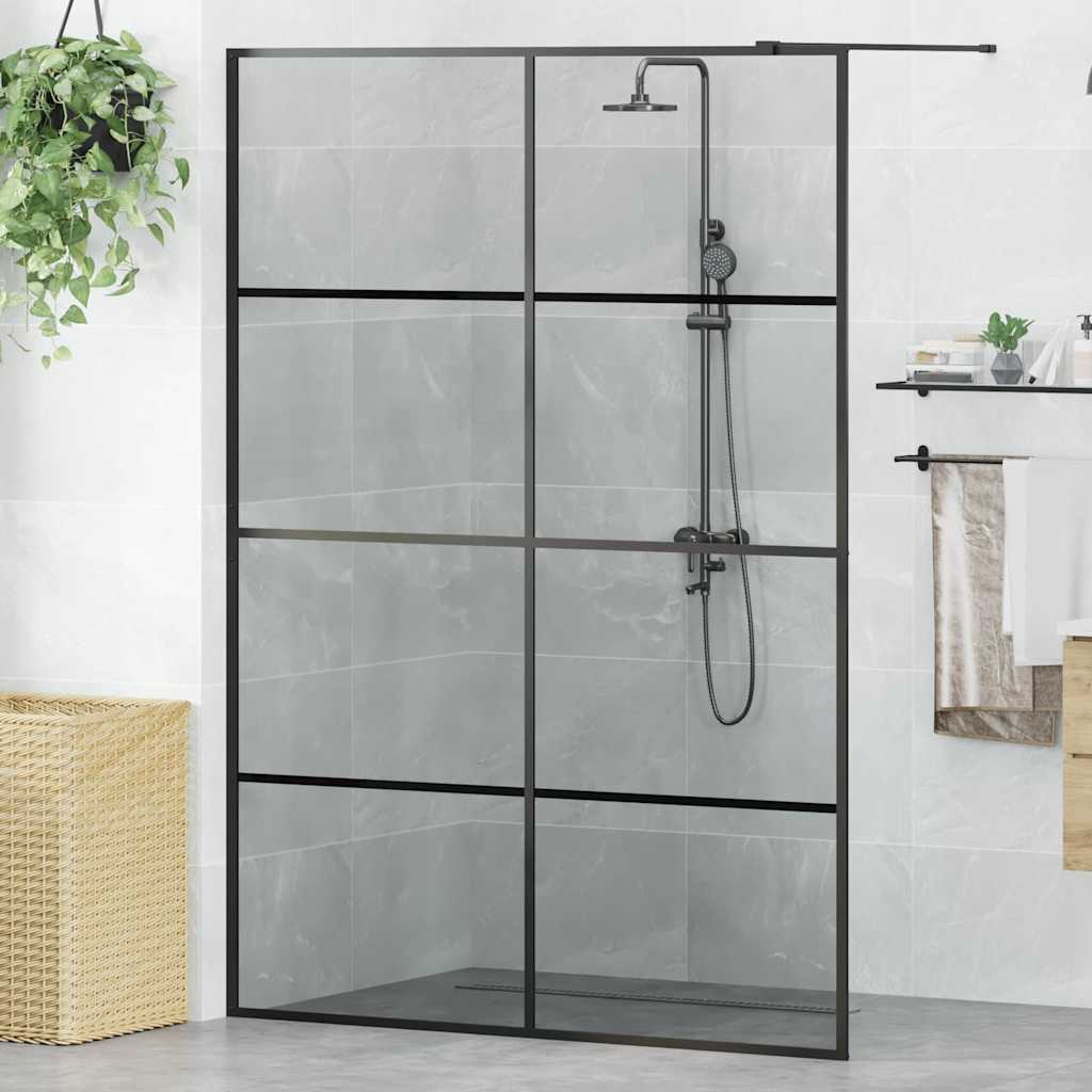 vidaXL Walk-in Shower Screen 80x195 cm ESG Safety Glass Transparent and Black