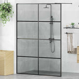 vidaXL Walk-in Shower Screen 80x195 cm ESG Safety Glass Transparent and Black