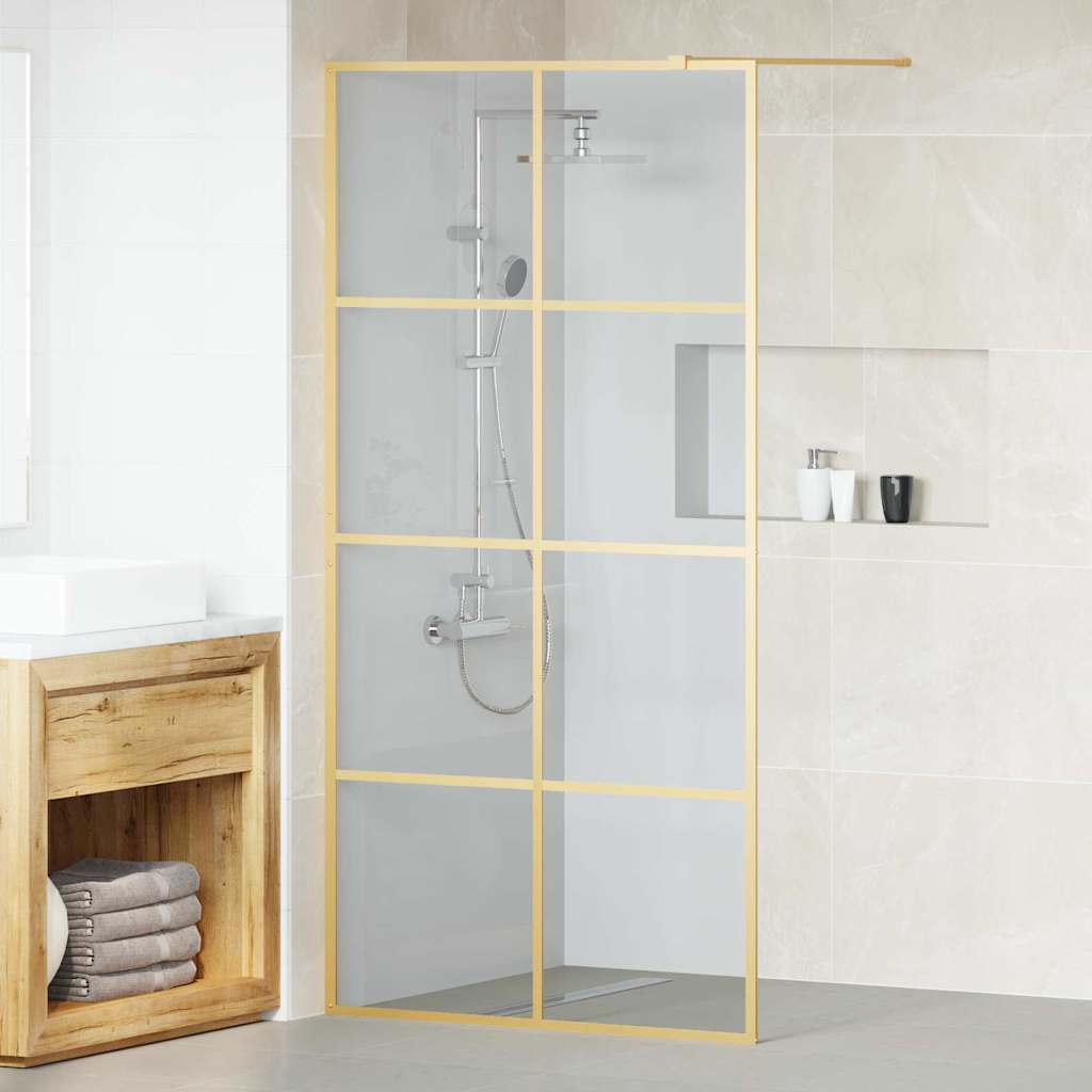 vidaXL Walk-in Shower Screen 80x195 cm ESG Safety Glass Transparent and Black