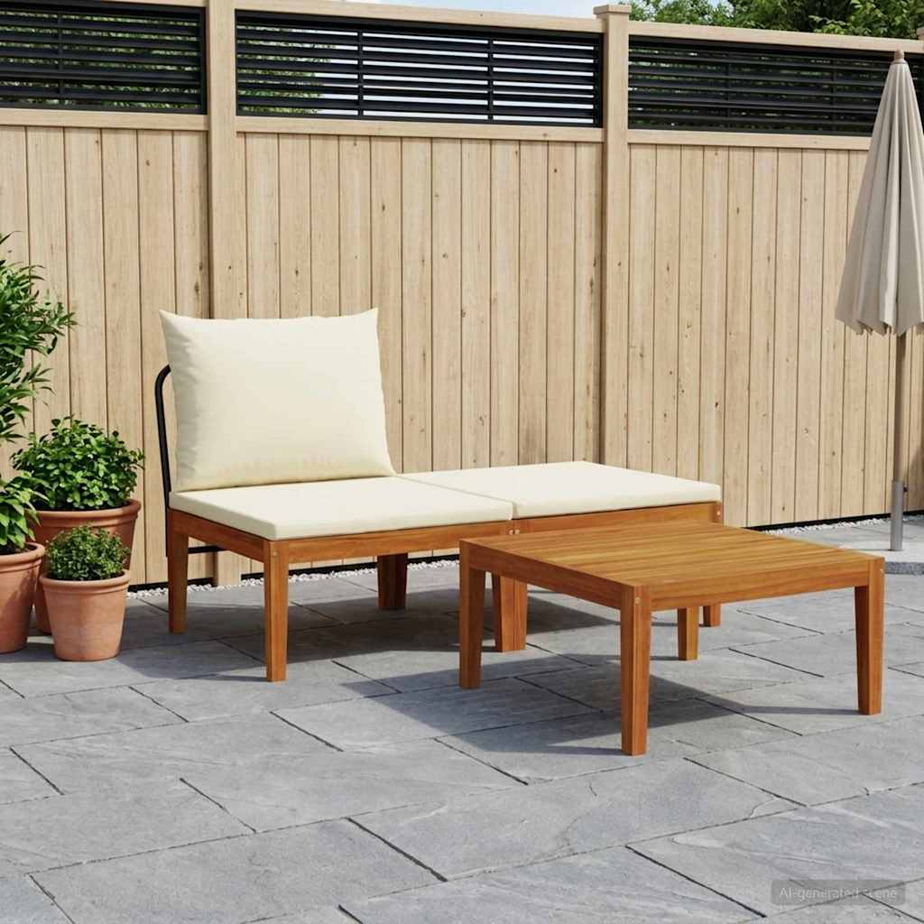 vidaXL Coffee Table Solid Acacia Wood Natural 60 x 60 x 30 cm