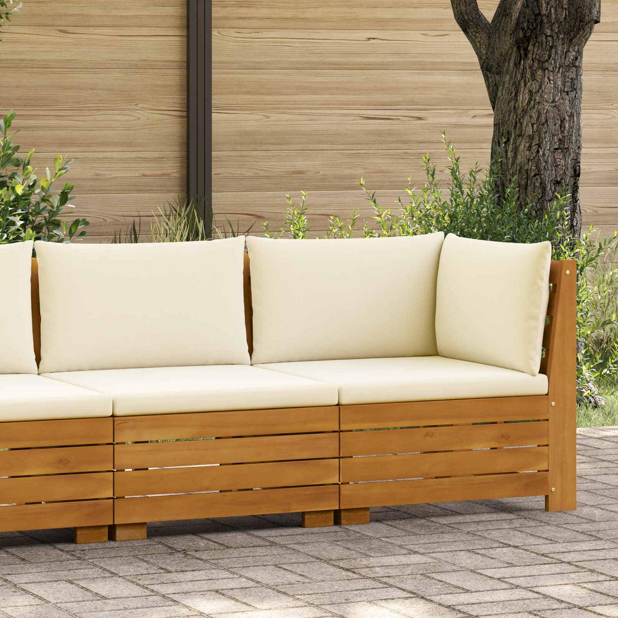 vidaXL Garden Side Table Solid Acacia Wood Brown 60 x 60 x 30 cm