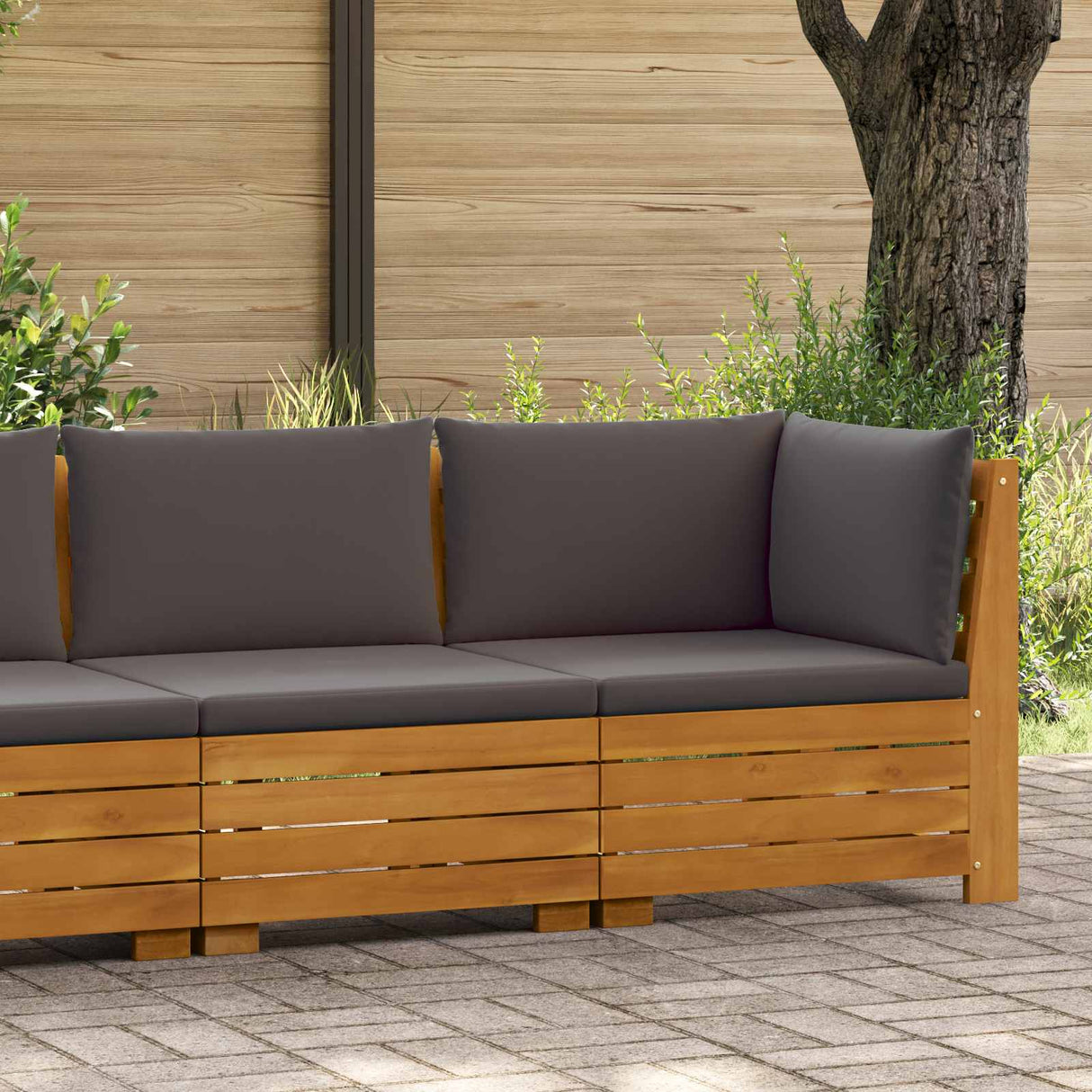 vidaXL Garden Side Table Solid Acacia Wood Brown 60 x 60 x 30 cm