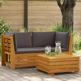 vidaXL Garden Side Table Solid Acacia Wood Brown 60 x 60 x 30 cm