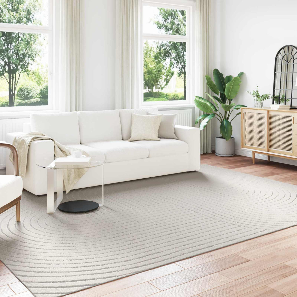 vidaXL Vloerkleden Rechthoekig PALMERAS Crème 150 x 80 cm Polyester