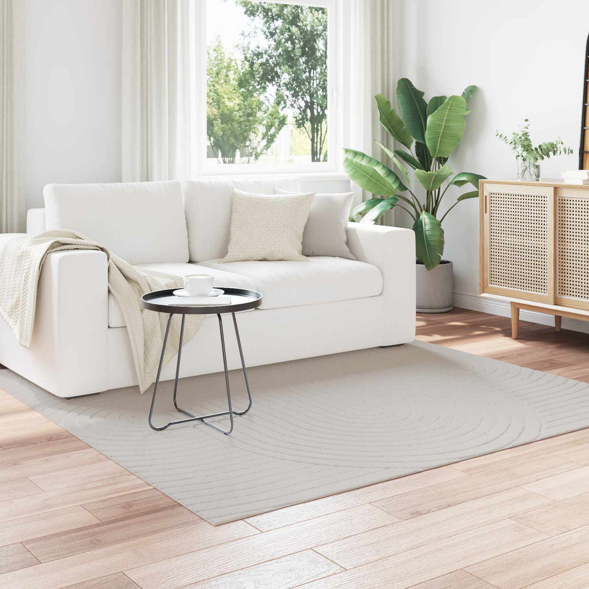 vidaXL Vloerkleden Rechthoekig PALMERAS Crème 150 x 80 cm Polyester