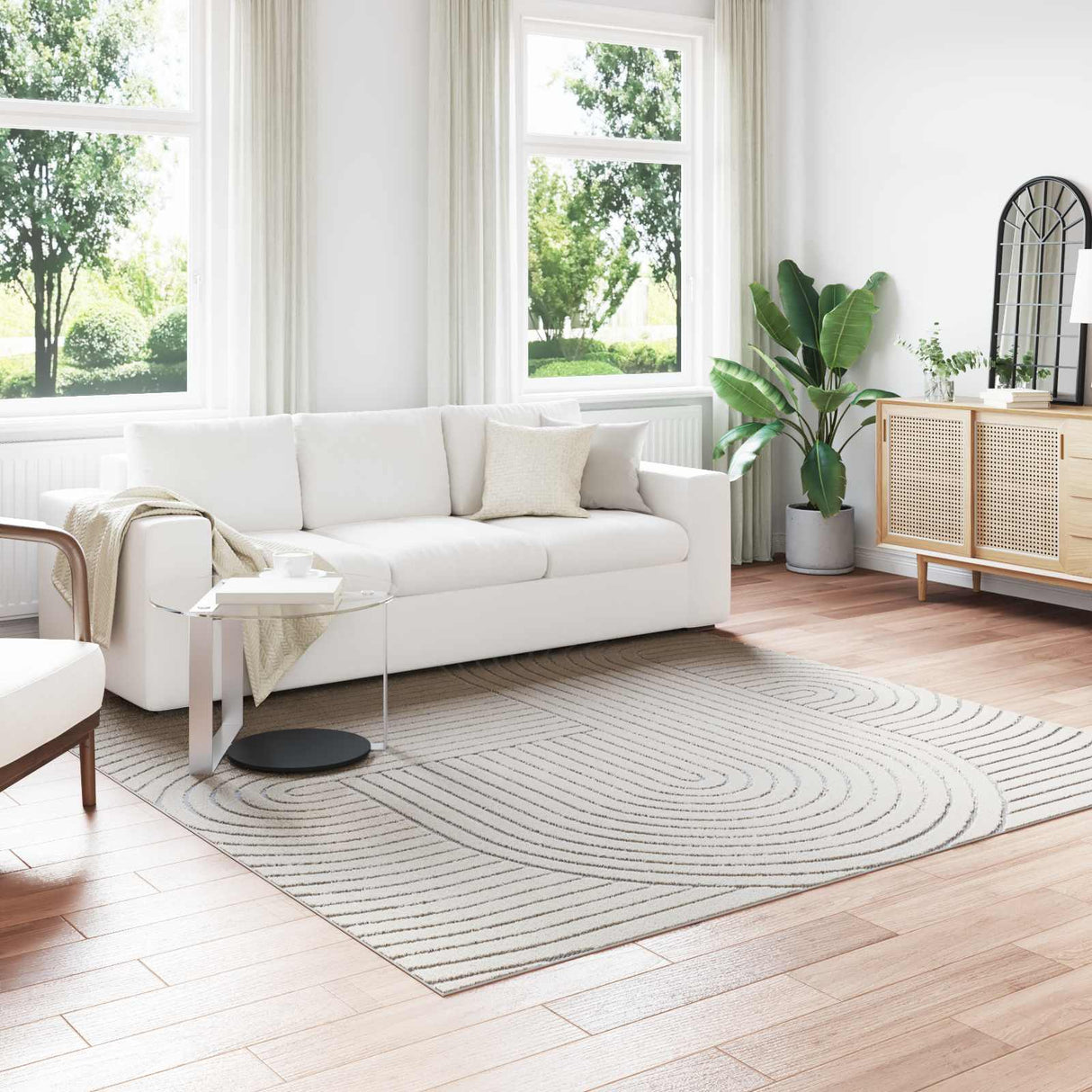 vidaXL Vloerkleden Rechthoekig PALMERAS Crème 150 x 80 cm Polyester