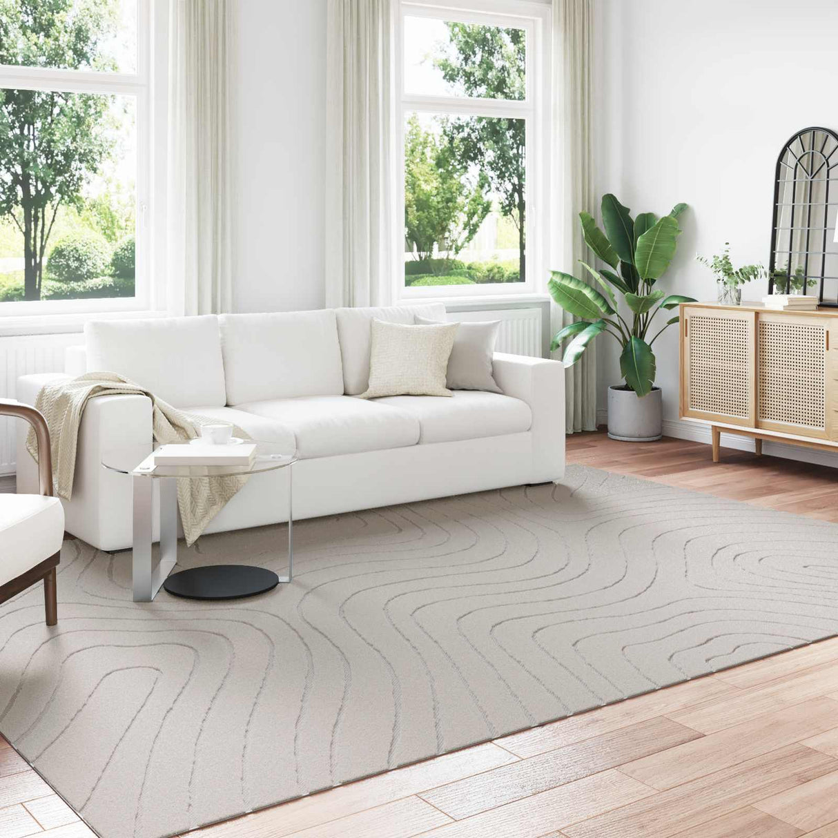 vidaXL Vloerkleden Rechthoekig PALMERAS Crème 150 x 80 cm Polyester