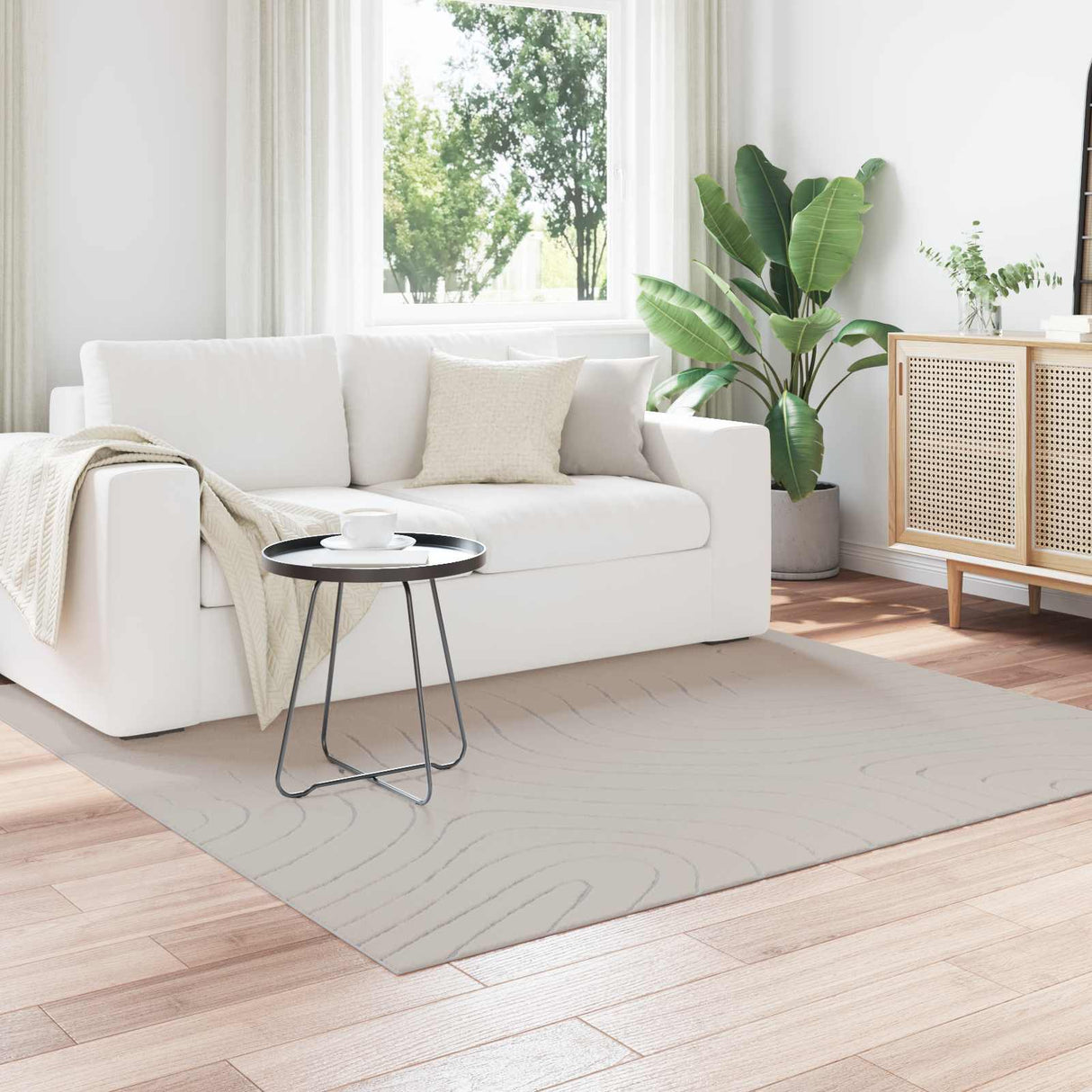 vidaXL Vloerkleden Rechthoekig PALMERAS Crème 150 x 80 cm Polyester
