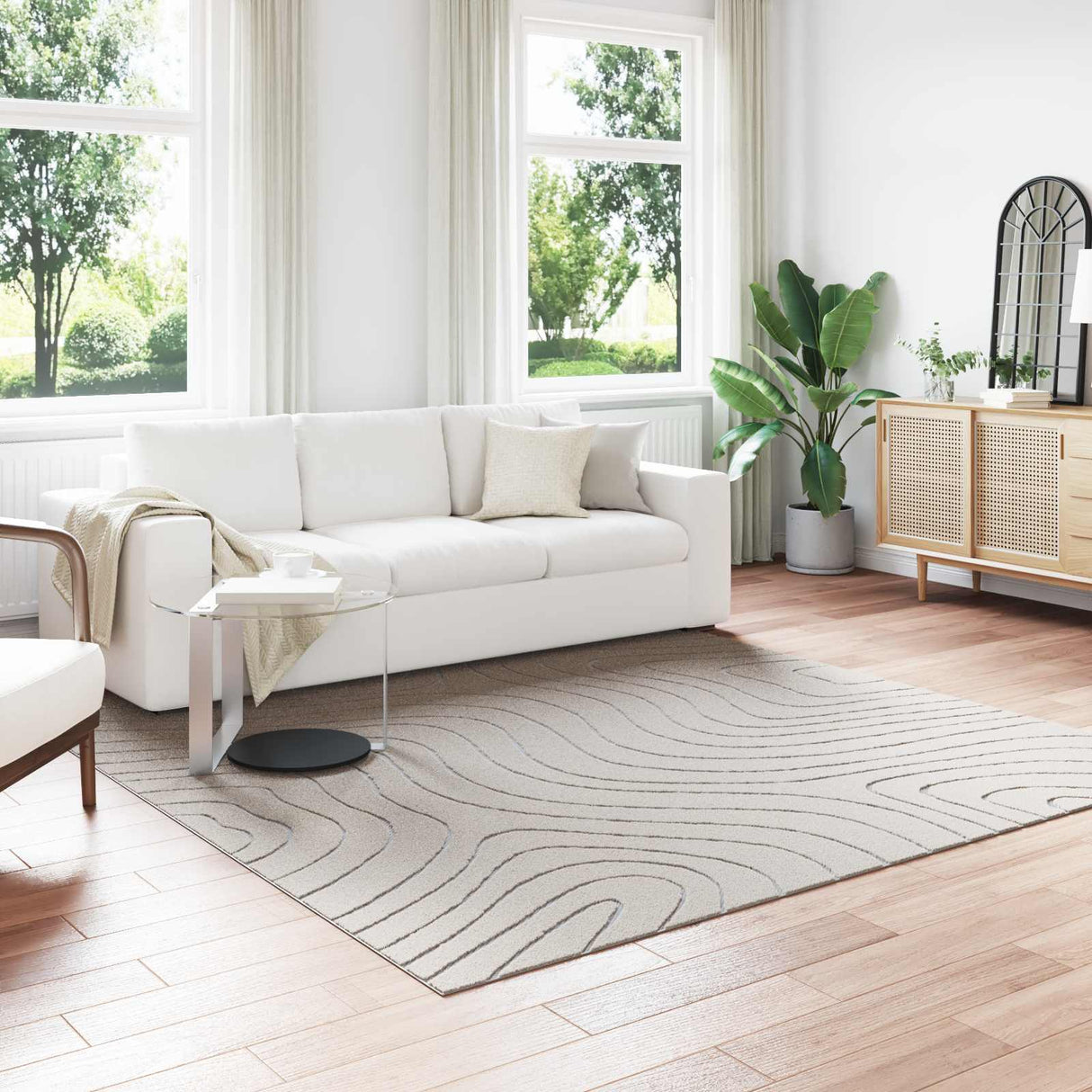 vidaXL Vloerkleden Rechthoekig PALMERAS Crème 150 x 80 cm Polyester