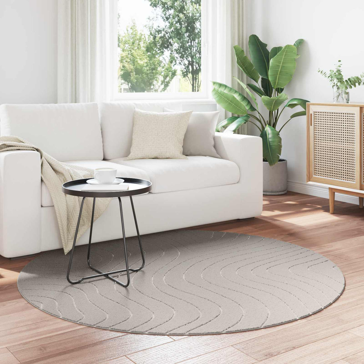 vidaXL Vloerkleden Rechthoekig PALMERAS Crème 150 x 80 cm Polyester