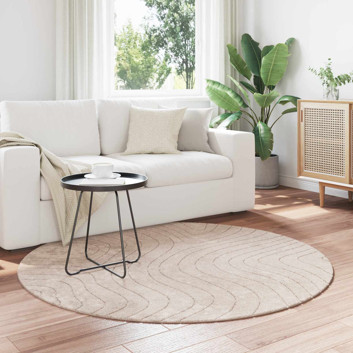 vidaXL Vloerkleden Rechthoekig PALMERAS Crème 150 x 80 cm Polyester